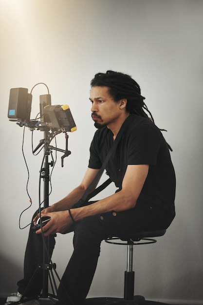 Documentary filmmaker conducting interview